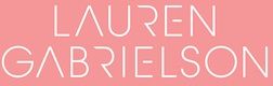 Text "Lauren Gabrielson" in white on a pink background.