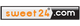 Logo mit der Aufschrift "sweet24.com", orange auf weißem Hintergrund mit schwarzem Punkt.