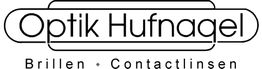 Logo von Optik Hufnagel mit dem Text "Brillen · Contactlinsen".