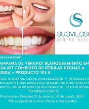 Promoción de blanqueamiento dental en Suavilaser Centro Dental, válida del 21 junio al 30 agosto.