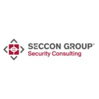 Logo der SECCON GROUP, Security Consulting, mit roten und grauen Elementen.