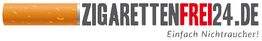 Ein Filter mit Text "ZIGARETTENFREI24.DE Einfach Nichtraucher!" in Grau und Rot.