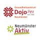 Logos von Gesundheitszentrum Dojo Jiyu und Neumünster Aktiv mit Text und Grafiken.