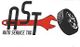 Logo mit "AST", rotem Schraubenschlüssel und Autoreifen, Text: "Auto Service Tag".