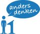 Blaues Symbol einer Person mit Sprechblase: "anders denken".
