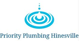 Blue water droplet logo for Priority Plumbing Hinesville.