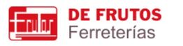 Logotipo de "De Frutos Ferreterías" en rojo y gris.