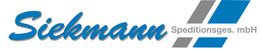 Logo von Siekmann Speditionsges. mbH mit blauem und grauem Schriftzug und stilisierten Streifen.