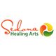 Logo of Sedona Healing Arts with an abstract colorful yin-yang design.