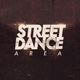 Texto "Street Dance Area" en letras grandes sobre fondo oscuro.