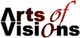 Text-Logo: "Arts of Visions" in Schwarz und Rot, kreativ gestaltet.