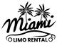 Miami Limo Rental logo: stylized text with palm trees and a sleek car silhouette.