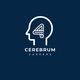 Outline of a head with a stylized brain logo, "Cerebrum Careers" below on a dark blue background.