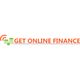 "Get Online Finance logo with green coins and orange text on a white background."