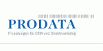Logo mit Text: "PRODATA IT-Lösungen für CRM und Direktmarketing".