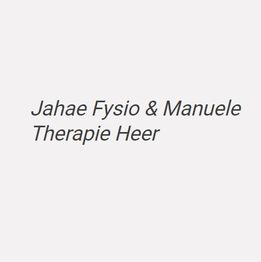 "Tekst: Jahae Fysio & Manuele Therapie Heer op een witte achtergrond."
