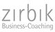 Logo mit grauem Text: "zirbik Business-Coaching".