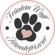 Logo von "Fräulein Wuff Hundefriseur" mit Pfotenabdruck und Herz in der Mitte.