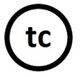 Ein schwarzer Kreis mit den Buchstaben "tc" in der Mitte auf weißem Hintergrund.