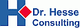 Logo von Dr. Hesse Consulting mit blauem „H“ und rotem Diamanten.