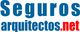 Texto: "Seguros arquitectos.net" en azul y rojo.