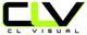Logo with bold black and green letters "CLV" and "CL VISUAL" below in smaller black text.