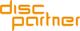 Logo mit orangefarbenem Text: "disc partner". Hintergrund ist weiß.