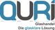 Logo mit Text "QURI Glashandel - Die glasklare Lösung" in Blau und Grau.