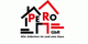 Logo mit stilisierten Häusern, Schriftzug "PERO GbR", Slogan: "Alle Arbeiten in und ums Haus".