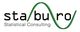 Logo von Staburo mit grünem Diagramm, Text: "Statistical Consulting".