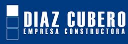 Logotipo azul de Díaz Cubero, empresa constructora, con cuadrados blancos a la izquierda.