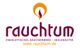 Logo mit der Aufschrift "rauchtum" und einer Flamme. Website: www.rauchtum.de.