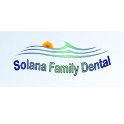 Logo of Solana Family Dental with a sun and wave design above the text.