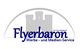 Logo von Flyerbaron mit Burgsilhouette und Schriftzug "Werbe- und Medien-Service".