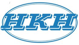Blauw "HKH" logo met witte achtergrond in een ovale omlijsting.