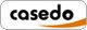 Logo mit dem Text "casedo" in schwarz und einem orangefarbenen Bogen darunter.