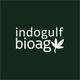 White text "indogulf bioag" with a leaf design on a dark green background.