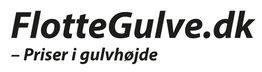 FlotteGulve.dk logo med teksten "– Priser i gulvhøjde".