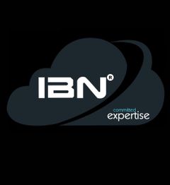 IBN logo with cloud design, featuring "committed expertise" slogan in light blue text.