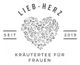 Logo mit Herz aus Kräutern, "Lieb-Herz", "Seit 2019", "Kräutertee für Frauen".
