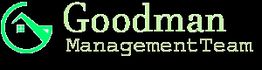 Logo: Goodman Management Team with a green house icon on a black background.