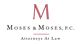 Logo reading "Moses & Moses, P.C., Attorneys at Law" with a large red letter "M" above.