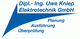 Dipl.-Ing. Uwe Kniep Elektrotechnik GmbH Logo mit den Wörtern Planung, Ausführung, Überprüfung.
