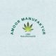 Logo mit Hanfblatt und Text: "Amoor Manufaktur, CBD Naturkosmetik".