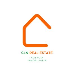 Logo naranja de casa con texto: "CLN Real Estate, Agencia Inmobiliaria".