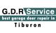Text: "G.D.R Service: best garage door repair in Tiburon" in bold and green.