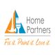 Logo of "Home Partners" with tools and the slogan "Fix it. Paint it. Love it."
