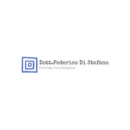 Logo: "Dott. Federico Di Stefano, Psicologo Psicoterapeuta" con simbolo grafico blu a sinistra.