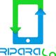 Logo con frecce verdi e blu che formano un telefono stilizzato, sotto la scritta "RIPARALO".