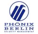 Logo mit blauem Phönix und Text: "Phönix Berlin Security Management".